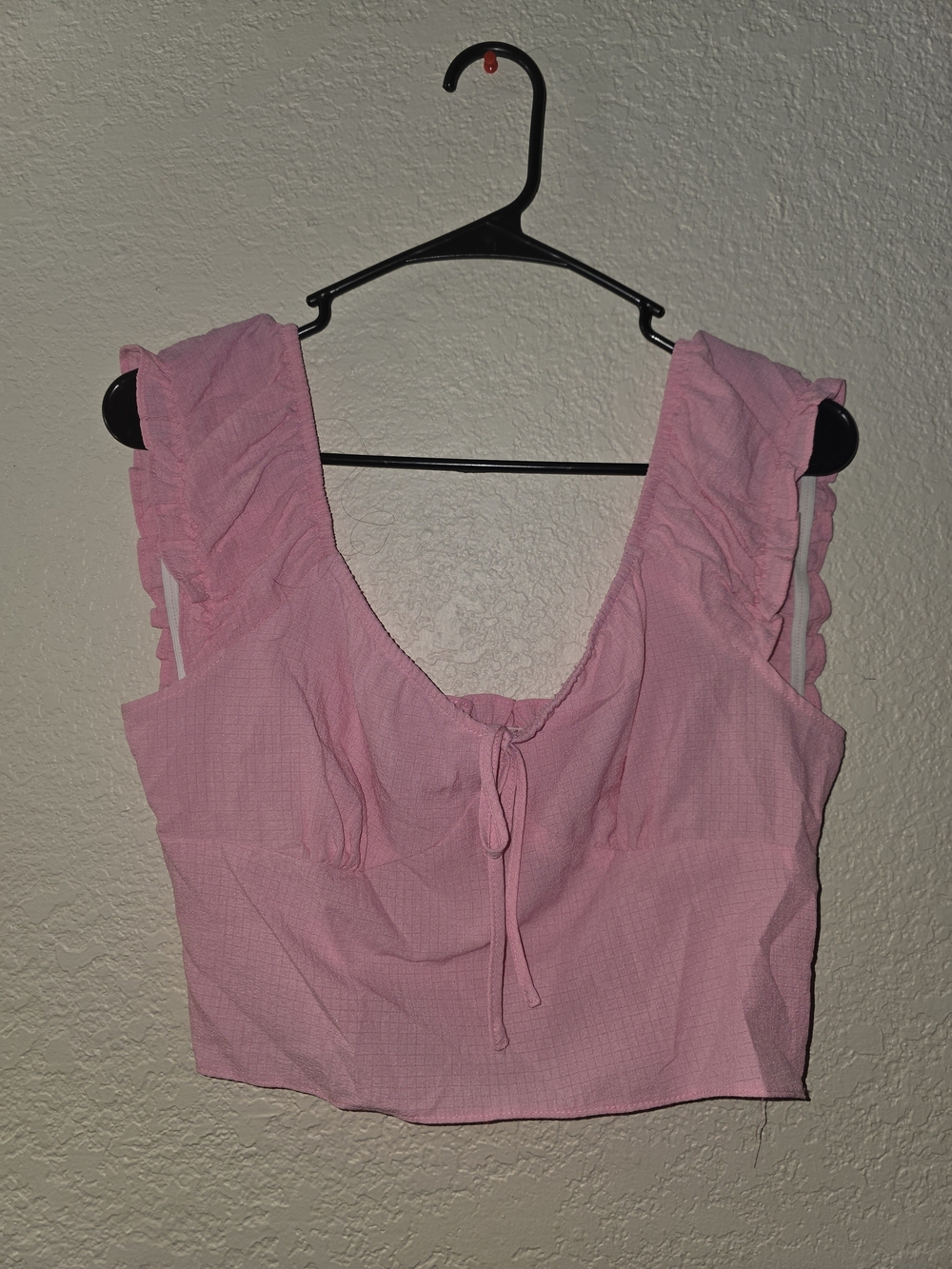 Primark Pink Ruffle Tie-Front Crop Top